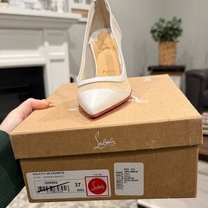 Christian Louboutin White and Red Heels